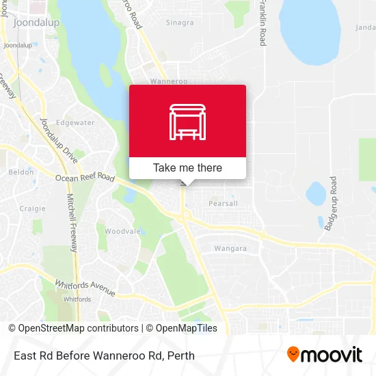 Mapa East Rd Before Wanneroo Rd