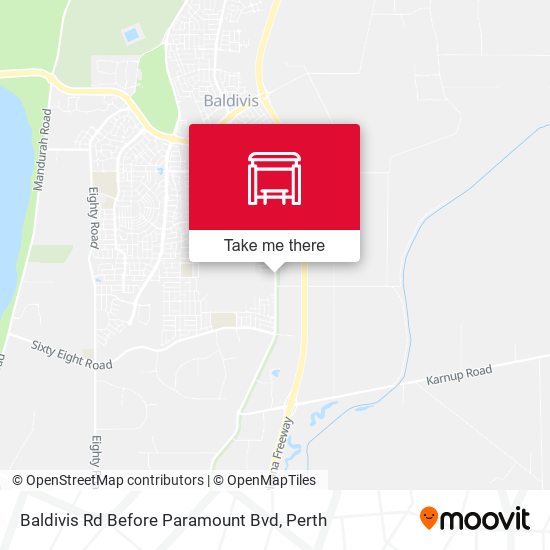 Baldivis Rd Before Paramount Bvd map