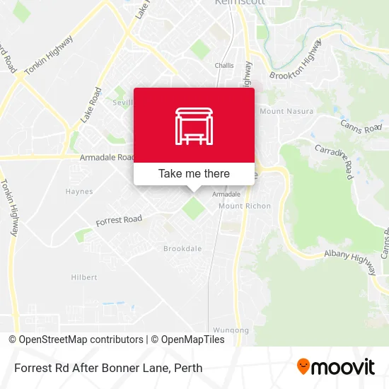 Mapa Forrest Rd After Bonner Lane