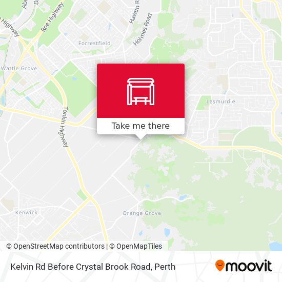 Kelvin Rd Before Crystal Brook Road map