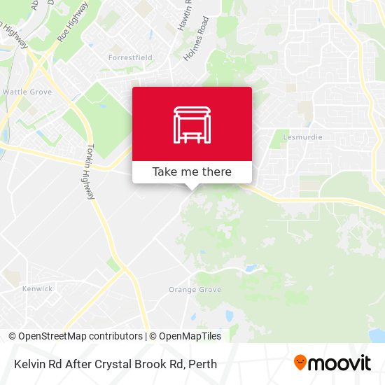 Kelvin Rd After Crystal Brook Rd map
