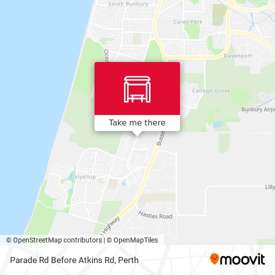 Parade Rd Before Atkins Rd map