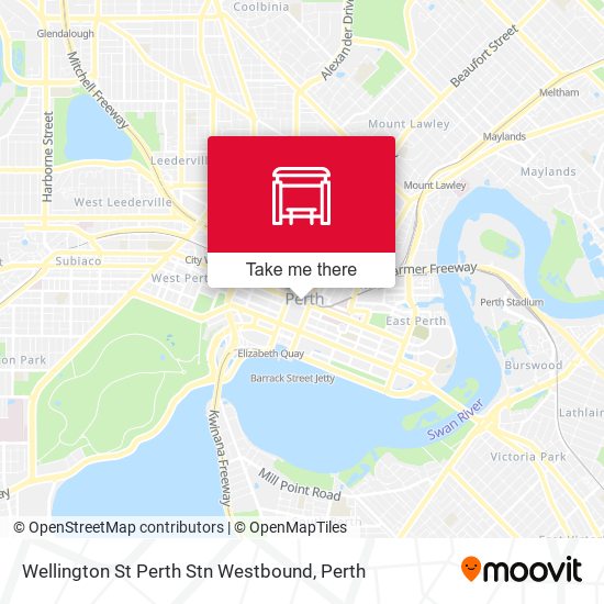 Wellington St Perth Stn Westbound map