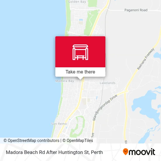Mapa Madora Beach Rd After Huntington St