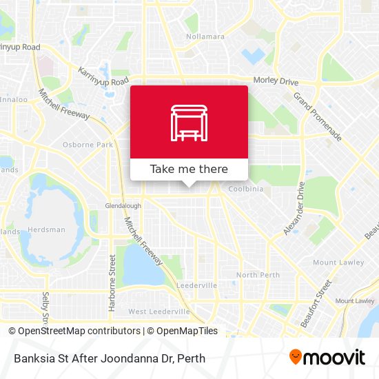 Banksia St After Joondanna Dr map