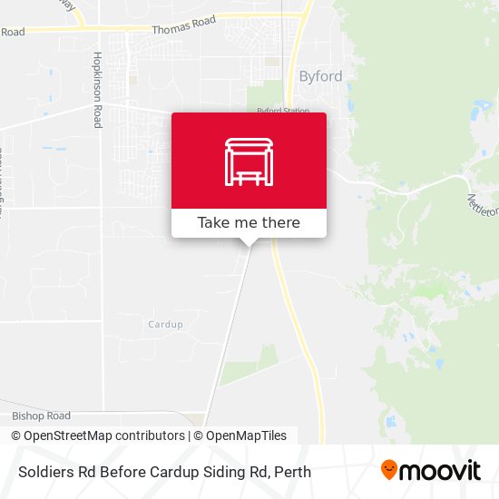 Soldiers Rd Before Cardup Siding Rd map