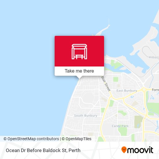 Ocean Dr Before Baldock St map