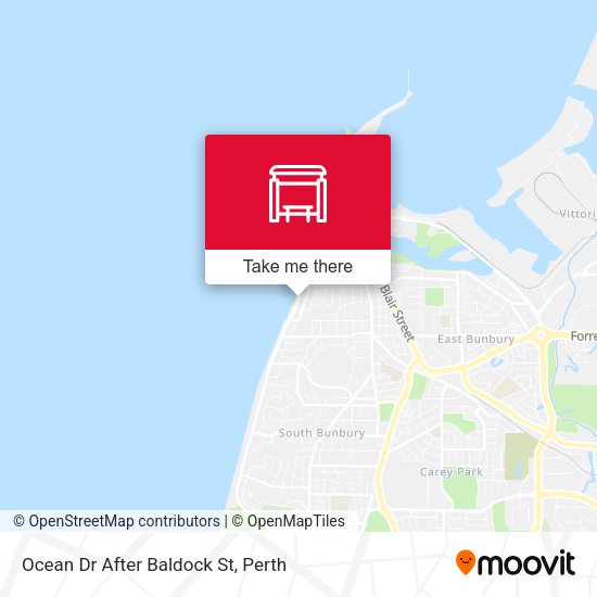 Ocean Dr After Baldock St map