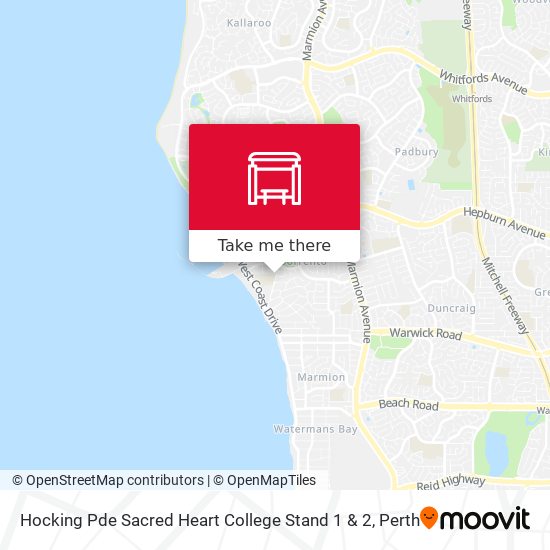 Hocking Pde Sacred Heart College Stand 1 & 2 map