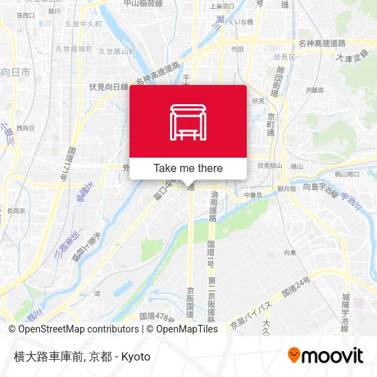 横大路車庫前 map