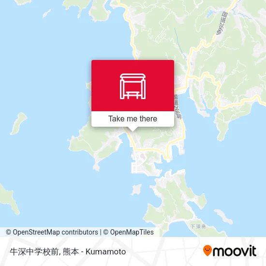 牛深中学校前 map
