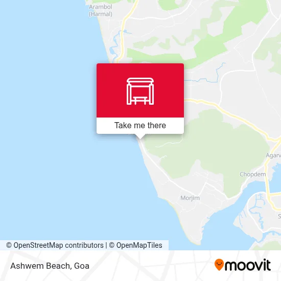 Ashwem Beach map