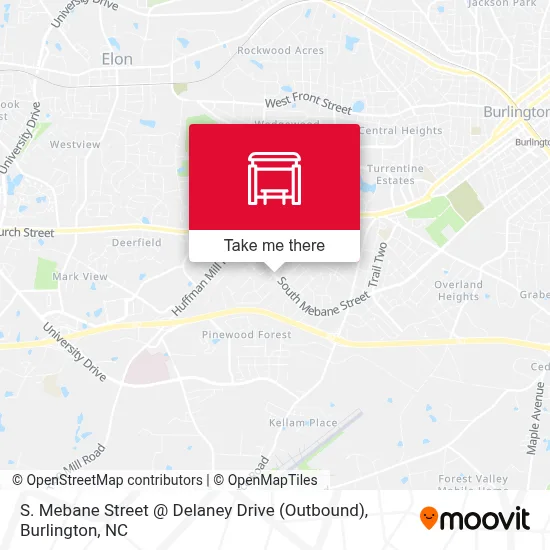 S. Mebane Street @ Delaney Drive (Outbound) map