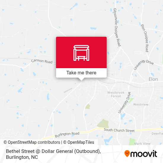 Bethel Street @ Dollar General (Outbound) map