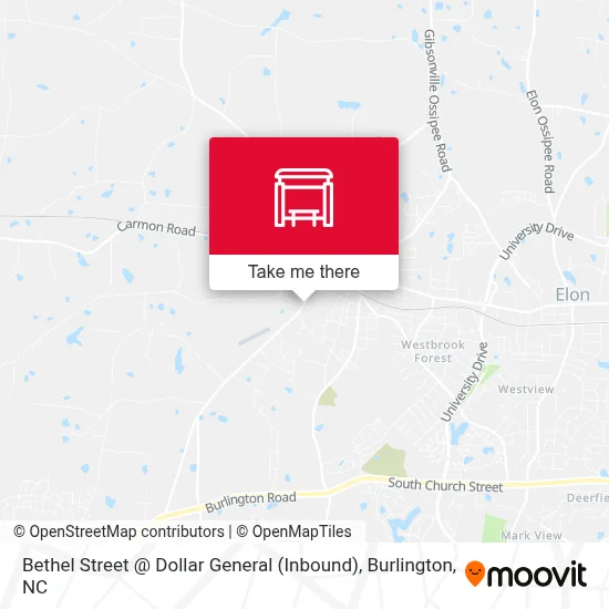 Bethel Street @ Dollar General (Inbound) map