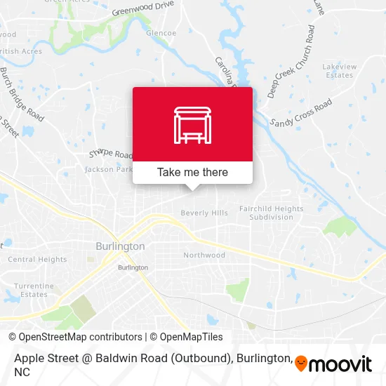 Apple Street @ Baldwin Road (Outbound) map