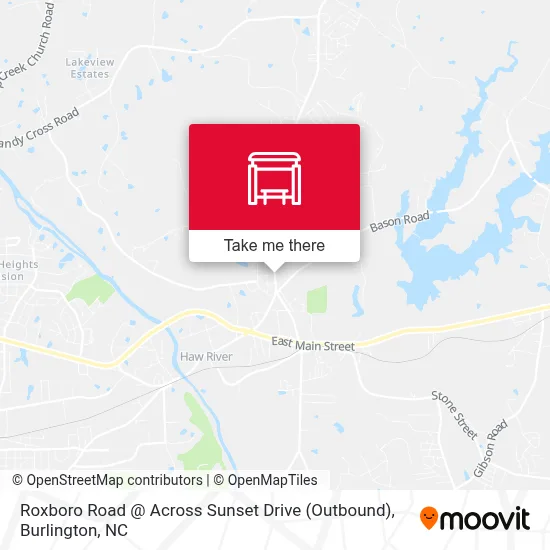 Roxboro Road @ Across Sunset Drive (Outbound) map