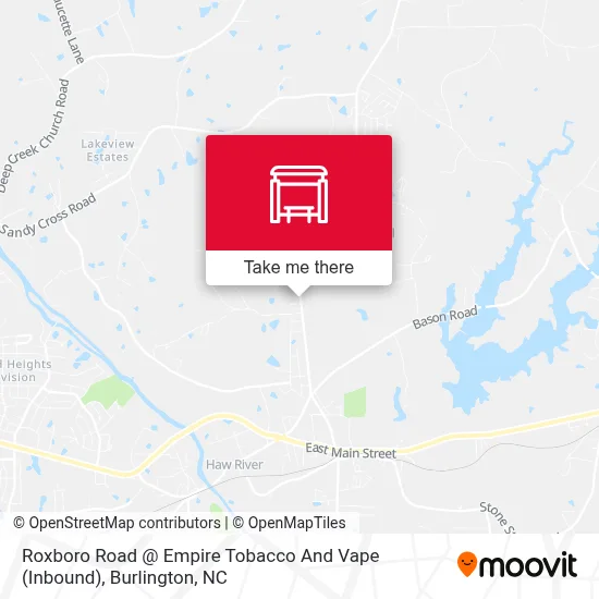 Roxboro Road @ Empire Tobacco And Vape (Inbound) map