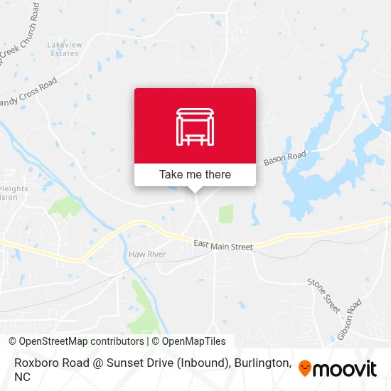 Roxboro Road @ Sunset Drive (Inbound) map