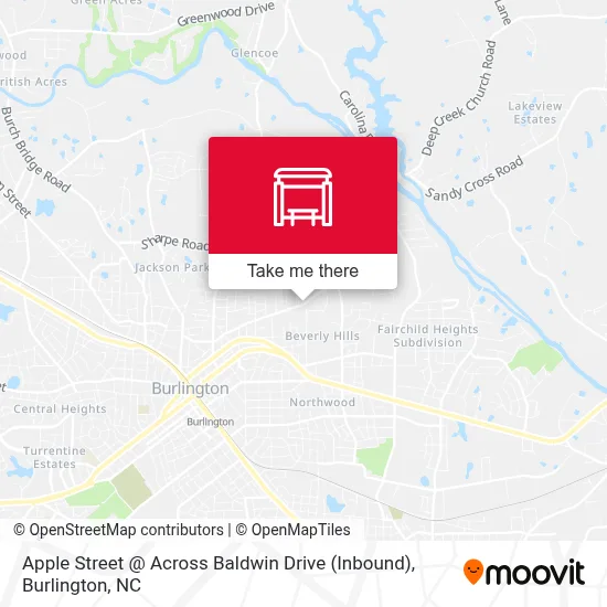 Apple Street @ Across Baldwin Drive (Inbound) map