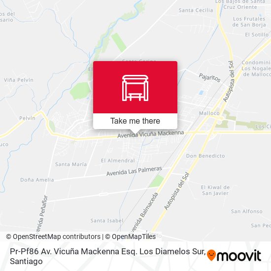 Pr-Pf86 Av. Vicuña Mackenna Esq. Los Diamelos Sur map