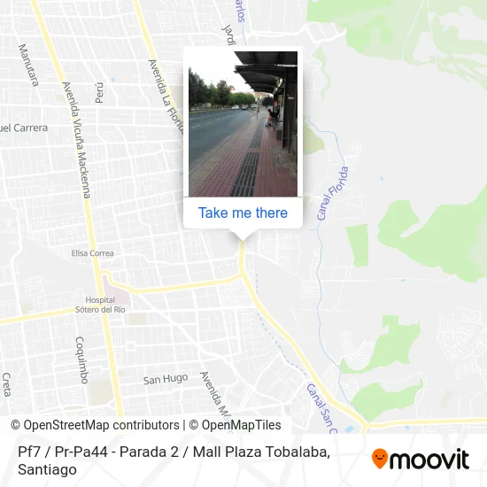 Pf7 / Pr-Pa44 - Parada 2 / Mall Plaza Tobalaba map