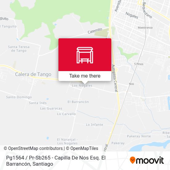 Mapa de Pg1564 / Pr-Sb265 - Capilla De Nos Esq. El Barrancón