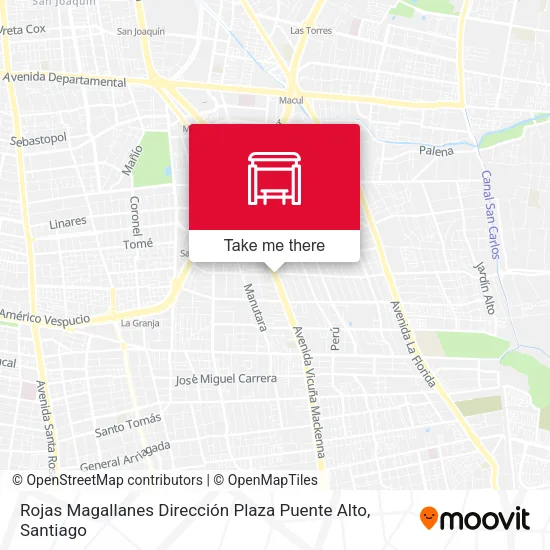 Rojas Magallanes Dirección Plaza Puente Alto map