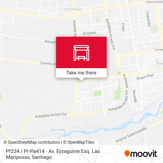 Pf234 / Pr-Pa414 - Av. Eyzaguirre Esq. Las Mariposas map