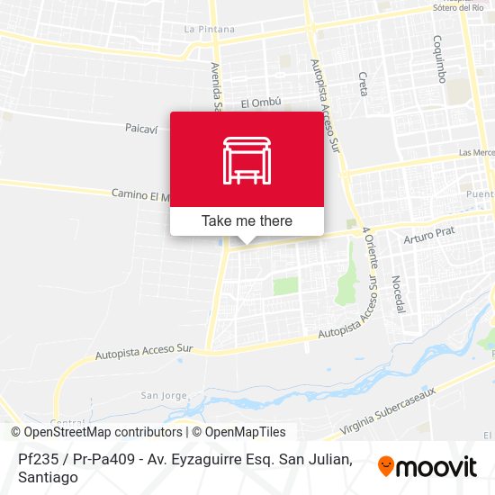 Pf235 / Pr-Pa409 - Av. Eyzaguirre Esq. San Julian map