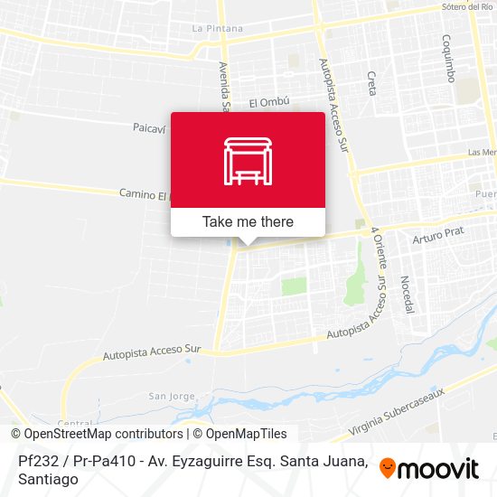 Mapa de Pf232 / Pr-Pa410 - Av. Eyzaguirre Esq. Santa Juana