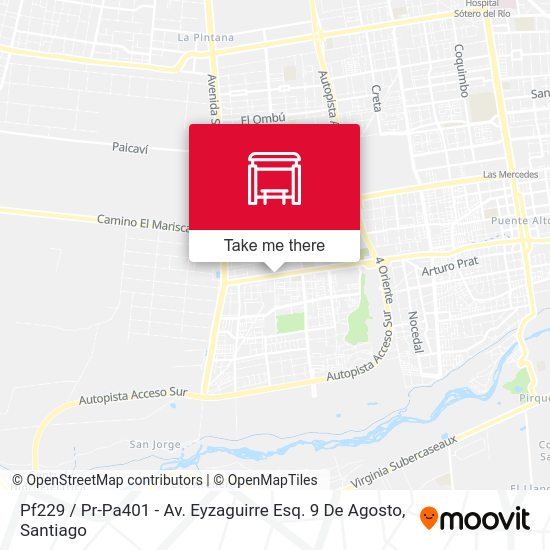 Mapa de Pf229 / Pr-Pa401 - Av. Eyzaguirre Esq. 9 De Agosto