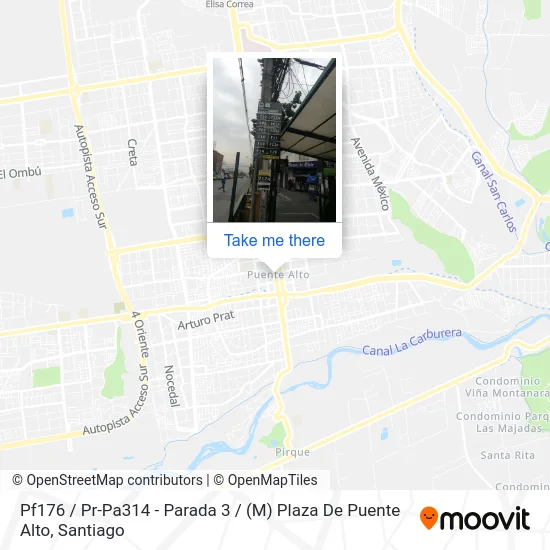 Pf176 / Pr-Pa314 - Parada 3 / (M) Plaza De Puente Alto map