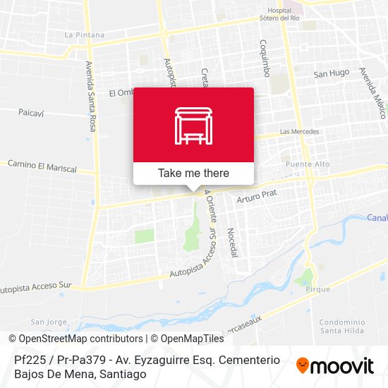 Pf225 / Pr-Pa379 - Av. Eyzaguirre Esq. Cementerio Bajos De Mena map