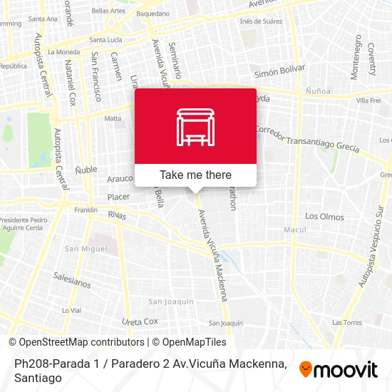 Ph208-Parada 1 / Paradero 2 Av.Vicuña Mackenna map