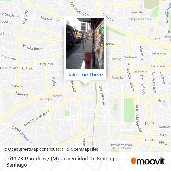 Pi1178-Parada 6 / (M) Universidad De Santiago map