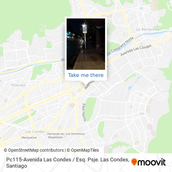 Pc115-Avenida Las Condes / Esq. Psje. Las Condes map