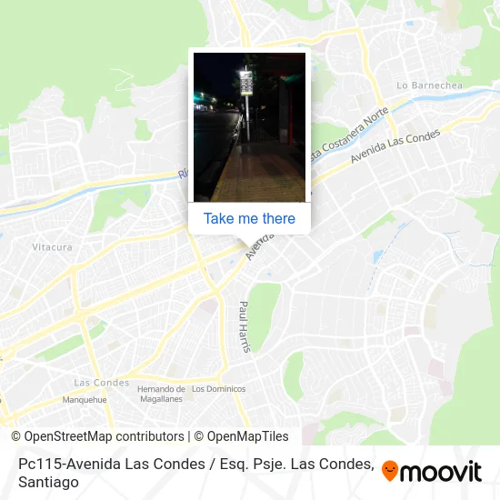 Pc115-Avenida Las Condes / Esq. Psje. Las Condes map