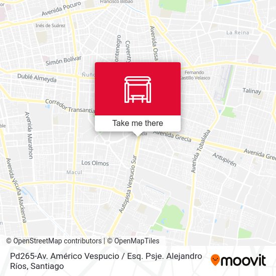 Pd265-Av. Américo Vespucio / Esq. Psje. Alejandro Ríos map