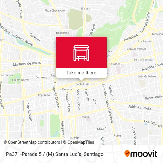 Mapa de Pa371-Parada 5 / (M) Santa Lucía