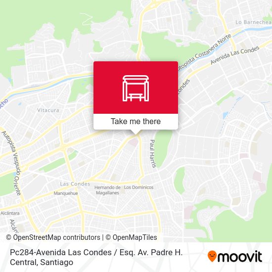 Pc284-Avenida Las Condes / Esq. Av. Padre H. Central map