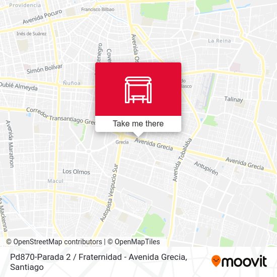 Mapa de Pd870-Parada 2 / Fraternidad - Avenida Grecia
