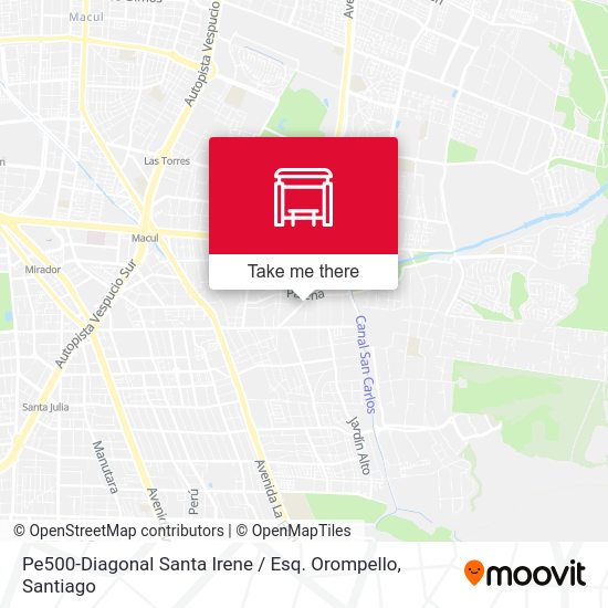 Mapa de Pe500-Diagonal Santa Irene / Esq. Orompello