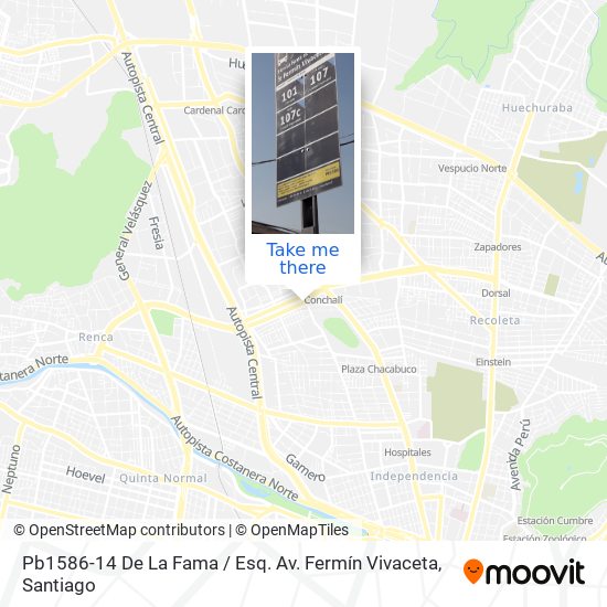 Pb1586-14 De La Fama / Esq. Av. Fermín Vivaceta map