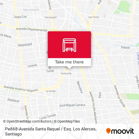 Pe868-Avenida Santa Raquel / Esq. Los Alerces map