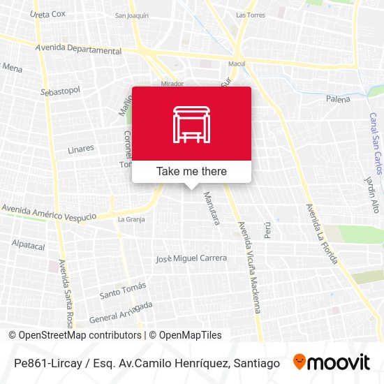 Pe861-Lircay / Esq. Av.Camilo Henríquez map