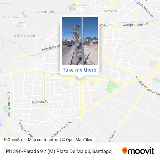 Pi1396-Parada 9 / (M) Plaza De Maipú map