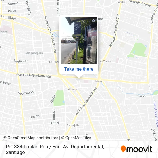 Pe1334-Froilán Roa / Esq. Av. Departamental map