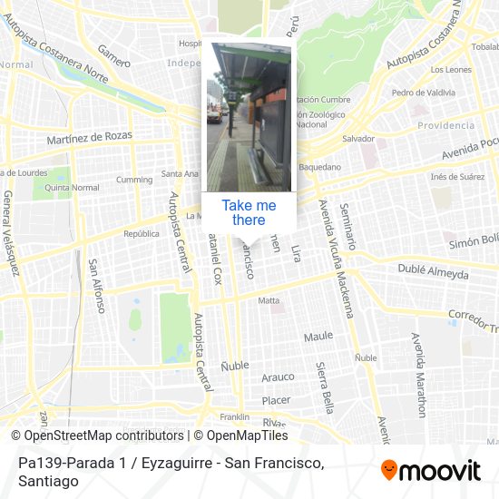 Pa139-Parada 1 / Eyzaguirre - San Francisco map