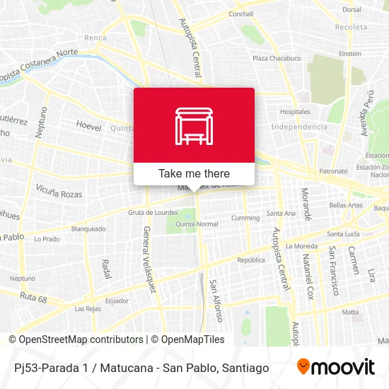 Pj53-Parada 1 / Matucana - San Pablo map
